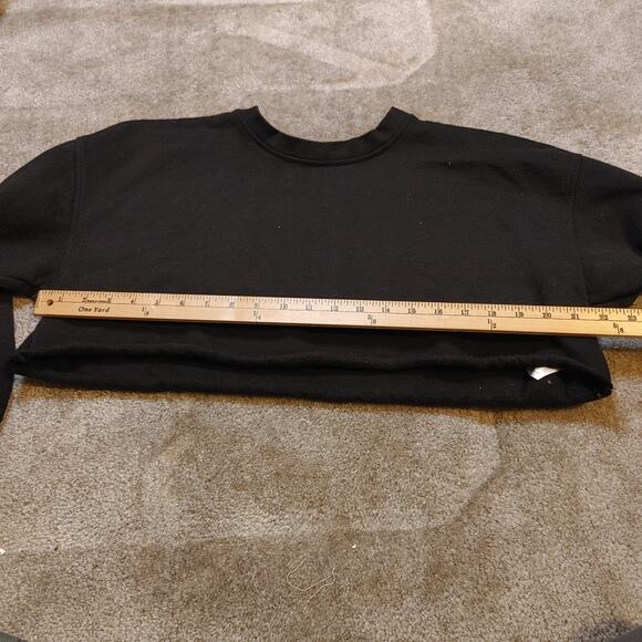 We Wore What Size XS Extra Small Black Cut Off Sweater Cropped Oversized Raw Hem - Picture 9 of 10